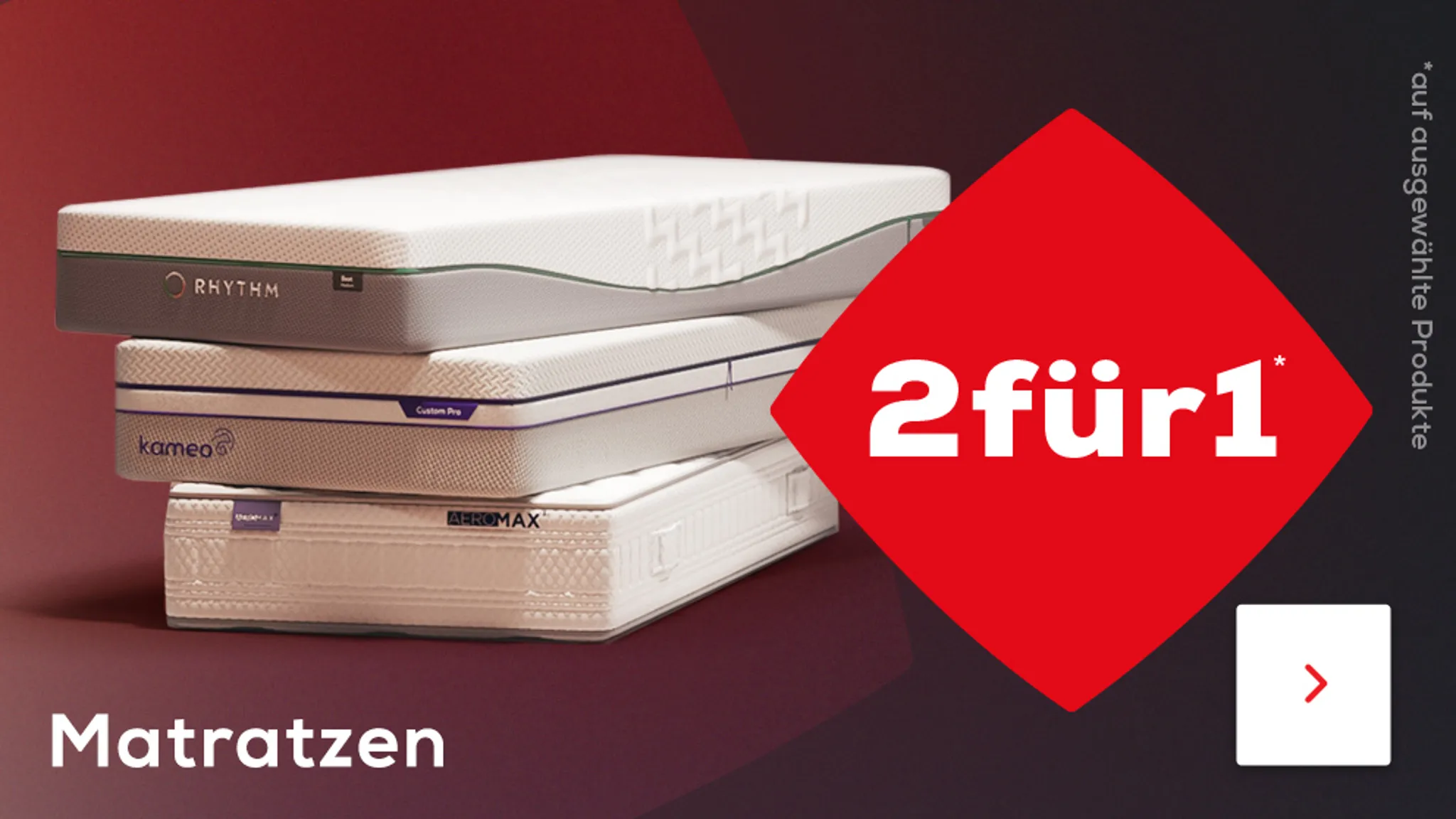 2 für 1 auf ausgewählte Matratzen